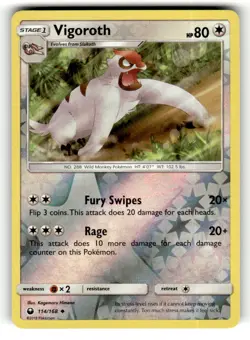 Vigoroth 114/168 Uncommon Celestial Storm Reverse Holo Pokemon Near Mint - Image 1