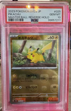 PSA 10 Pikachu Master Ball Reverse Holo - Japanese Pokemon 151 SV2a #025 GEM... - Image 1