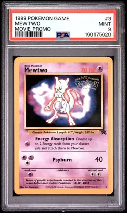 1999 Pokemon Game Mewtwo #3 Movie Promo PSA 9 (620 - Image 1