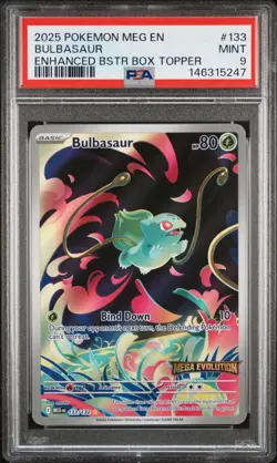 2025 POKEMON MEG EN-MEGA EVOLUTION ENHANCED BOOSTER BOX TOPPER BULBASAUR PSA 9 - Image 1