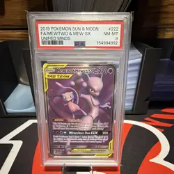The Pokemon Company Mewtwo & Mew GX 222/236 Unified Minds FA Holo PSA 8 EN - Image 1