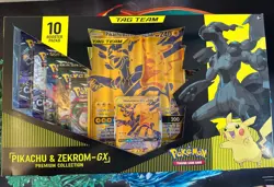 Pokemon TCG Pikachu & Zekrom GX Tag Team Premium Collection Sealed 10 Packs - Image 1