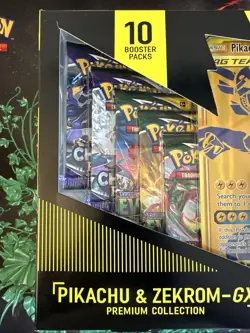 Pokemon TCG Pikachu & Zekrom GX Tag Team Premium Collection Sealed 10 Packs - Image 2