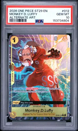 2026 ONE PIECE STARTER DECK ST29: EGGHEAD #012 MONKEY D LUFFY ALT ART PSA 10 - Image 1