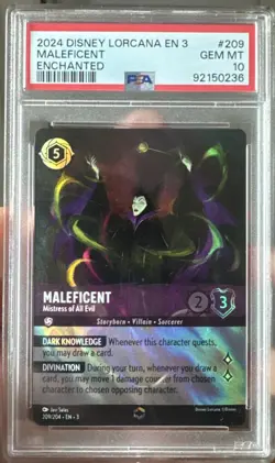 DISNEY LORCANA EN 3-INTO THE INKLANDS MALEFICENT - MISTRESS OF ALL EVIL PSA 10 - Image 1