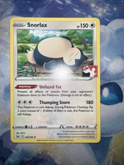Pokemon TCG Snorlax 143/196 Prize Pack Series Cards Regular LP - Image 1