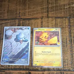 Pikachu holo rare 2026 Pokemon day 051/162 and Snover full art card holo 140/132 - Image 1