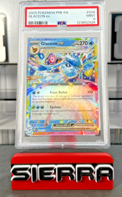 2025 Pokemon SV Prismatic Evolutions PRE EN Glaceon ex #026/131 PSA 9 - Image 1