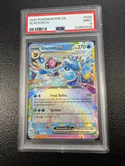 2025 Pokemon SV Prismatic Evolutions PRE EN Glaceon ex #026/131 PSA 9 - Image 2