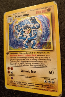 Pokemon Card Machamp Holo 1st Edition 8/102 Base Set - Image 2