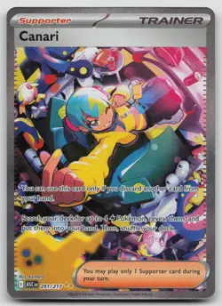 Pokemon Canari Full Art Holo Secret Rare Trainer-Supporter Ascending 291/217 NM - Image 1