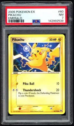 Pokemon Cards - PSA 7 Pikachu 60/106 - Ex Emerald - NM - PSA7 - Image 1
