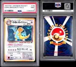 1997 POKEMON JAPANESE ROCKET 149 DARK DRAGONITE HOLO PSA 9 MINT - Image 3