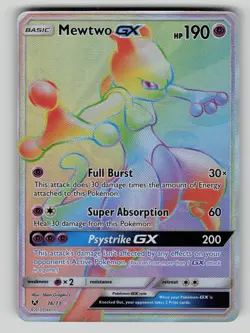 Mewtwo GX 76/73 Rare Rainbow Shining Legends Pokemon vLP - Image 1