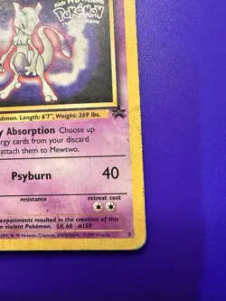 MEWTWO #3 BLACK STAR (MOVIE PROMO) RARE VINTAGE POKEMON TCG 1999 - Image 4