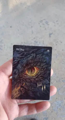 MtG Sol Ring Full Magic Altered Hand Painted Art Original Alter - Image 1