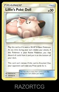 LILLIE'S POKE DOLL 197/236 UC COSMIC ECLIPSE POKEMON NM/M - Image 1