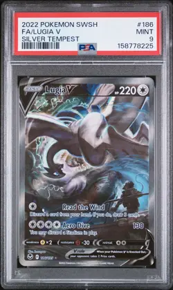 2022 POKEMON SWORD & SHIELD SILVER TEMPEST #186 FULL ART/LUGIA V PSA 9 - Image 1