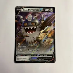 Galarian Perrserker V Sword & Shield - Lost Origin 129/196 Holo NM Pokemon TCG - Image 1