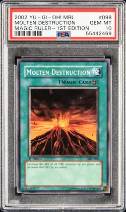 2002 YU-GI-OH! MRL-MAGIC RULER 1ST EDITION #098 MOLTEN DESTRUCTION PSA 10 - Image 1