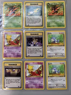 Pokemon TCG 1st Edition Team Rocket Set 9 Card Binder Page Lot WOTC VTG 2000 - Image 1