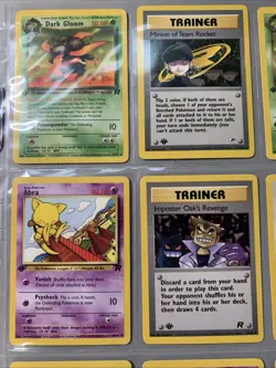 Pokemon TCG 1st Edition Team Rocket Set 9 Card Binder Page Lot WOTC VTG 2000 - Image 2