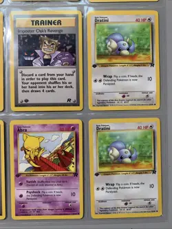 Pokemon TCG 1st Edition Team Rocket Set 9 Card Binder Page Lot WOTC VTG 2000 - Image 4