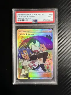 Pokemon Jesse & James Full Art Trainer PSA 9 Sun And Moon Hidden Fates 68/68 MT - Image 1