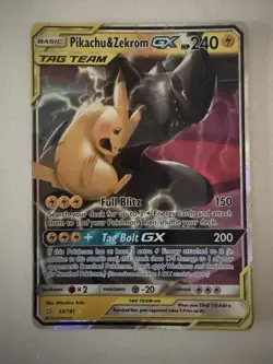 Pikachu & Zekrom GX 33/181 SM Team Up Tag Team Pokemon Card TCG - Image 1
