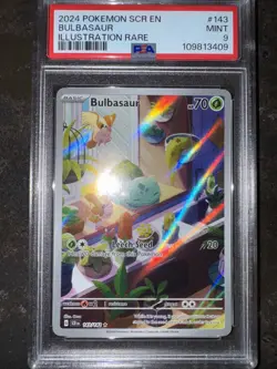 Pokemon TCG Bulbasaur 143/142 Sv07: Stellar Crown Illustration Rare PSA 9 GRADED - Image 1
