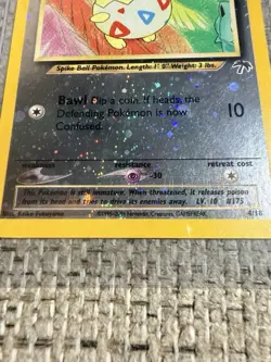 Nintendo Pokemon TCG Southern Islands Togepi 4/18 Promo Reverse Holo 40HP - Image 2