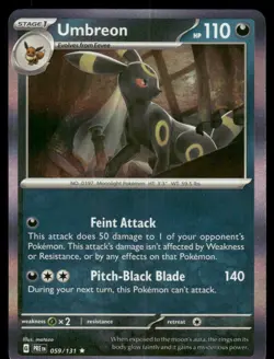 UMBREON 059/131 HOLO RARE PRISMATIC EVOLUTIONS POKEMON NEAR MINT - Image 1