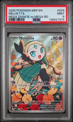 Meloetta Pokemon Mep En-Me Black Star Promo MEP026 PSA 9 - Image 1