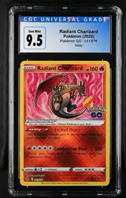 2022 Pokemon GO Radiant Charizard 011/078 English Holo CGC 10 Graded - Image 1