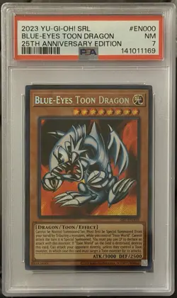 2023 YU-GI-OH! SPELL RULER 25TH ANNIVERSARY EDITION BLUE-EYES TOON DRAGON PSA 7 - Image 1