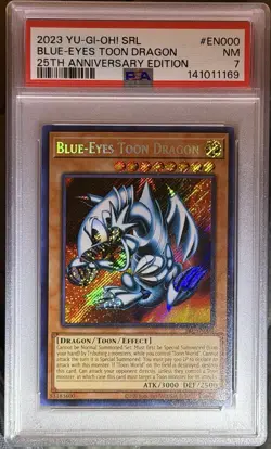 2023 YU-GI-OH! SPELL RULER 25TH ANNIVERSARY EDITION BLUE-EYES TOON DRAGON PSA 7 - Image 2