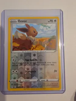 Pokemon TCG Eevee Reverse Holo Card Evolving Skies 125/203 Rayquaza - Image 1