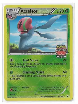 Accelgor 12/101 Championship Crosshatch Noble Victories Holo Pokemon TCG Card NM - Image 1