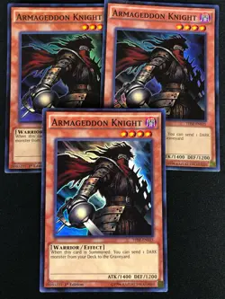 YUGIOH ARMAGEDDON KNIGHT THSF-EN035 1ST SUPER X3 (LP) - Image 1
