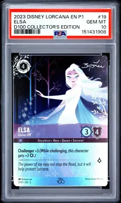 Disney Lorcana D100 Collectors Edition Promo Elsa - Gloves Off #19 PSA 10 - Image 1