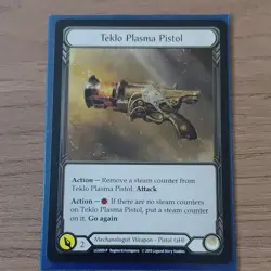 Flesh and Blood Teklo Plasma Pistol Cold Foil Weapon Card LGS009-P 2019 English - Image 1