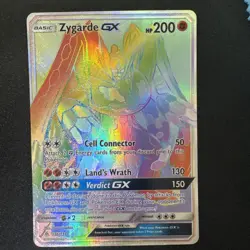 Zygarde GX 136/131 Pokemon TCG Secret Sm-Forbidden Light Rainbow Rare Holo Card - Image 1
