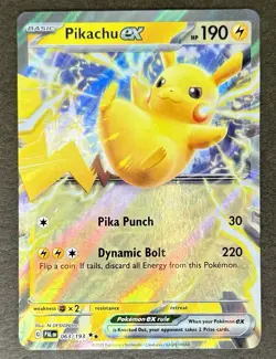Pikachu ex 063/193 Ultra Rare Paldea Evolved Pokemon Card TCG NM+ - Image 1