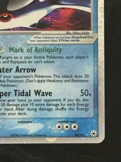 Pokemon TCG Kyogre ex 94/101 Hidden Legends Holo Silver Border - Image 4