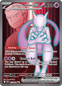 Team Rocket's Mewtwo ex 213/182 Ultra Rare Destined Rivals Pokemon NM/M - Image 4