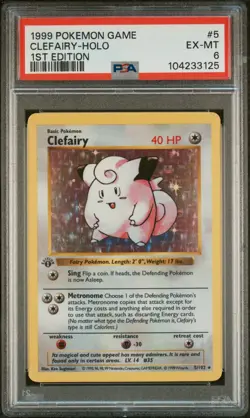 1999 Pokemon Game #5 Clefairy, English, First Edition, PSA 6!🌟🌟 - Image 1