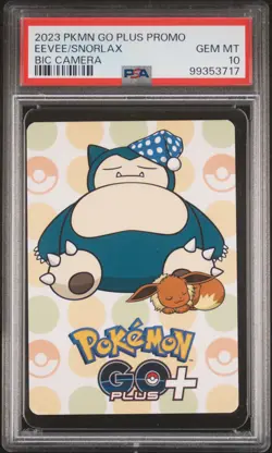 2023 POKEMON GO PLUS PROMO BIC CAMERA EEVEE/SNORLAX PSA 10 - Image 1