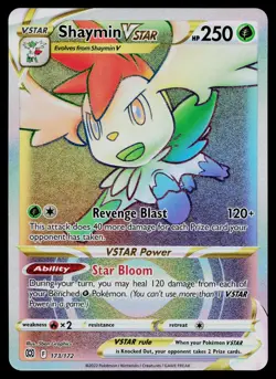 SHAYMIN VSTAR 173/172 RAINBOW RARE BRILLIANT STARS POKEMON NM - Image 1