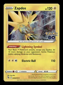 ZAPDOS 029/078 HOLO RARE POKEMON GO POKEMON LP - Image 1