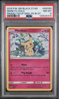 Pokemon TCG Mimikyu Holo SM Black Star Promos SM163 PSA 8 - Image 1